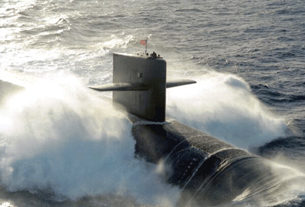 One of the US Navy’s 14 giant “Trident” ballistic missile-firing submarines (pictured), which is two football fields in length. The failed test of a US-owned Trident D5 missile, fired by the British Trident HMS Vengeance off the Florida Coast in June, was kept secret for 7 months.