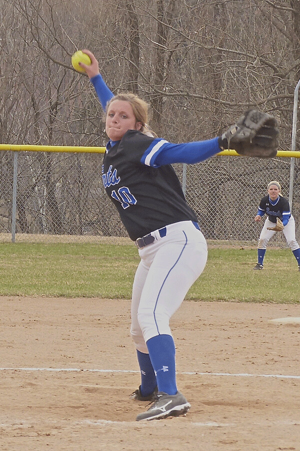 Vanessa Kohl fired a 1-hitter at Martin Luther as St. Scholastica whipped the Knights 8-0. Photo Credit: John Gilbert