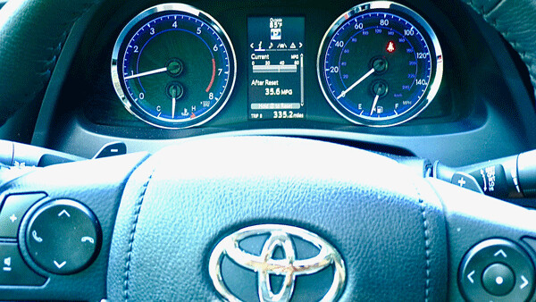 Sporty instruments and fingertip controls of CVT add to upgraded Corolla. Photo credit: John Gilbert