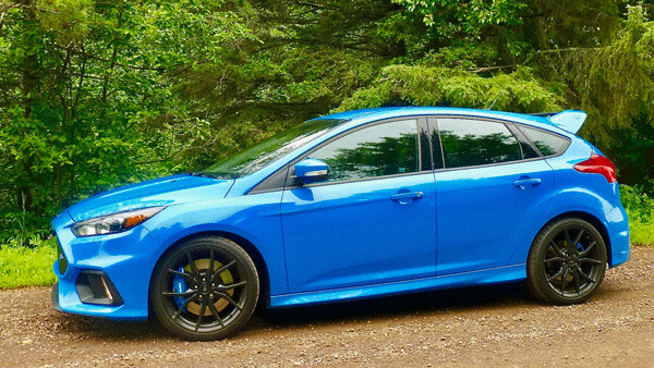 The sleek silhouette of the Focus RS is nearly identical to the normal Focus sedan, but the special wheels hint at something extra. Photo credit: John Gilbert