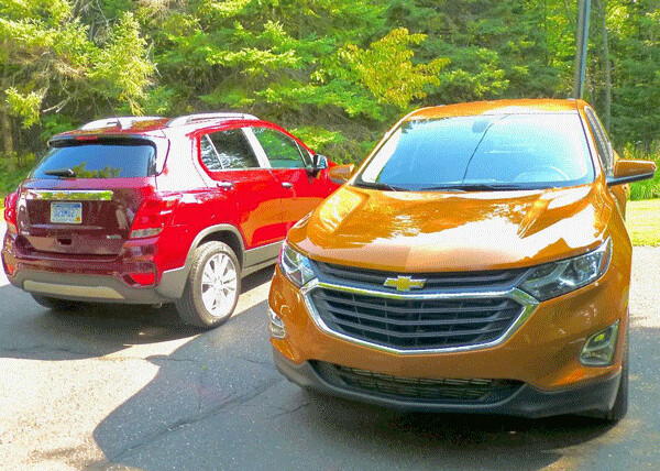 The very compact Chevrolet Trax, left, has family resemblance to the 2018 Equinox. Photo credit: John Gilbert