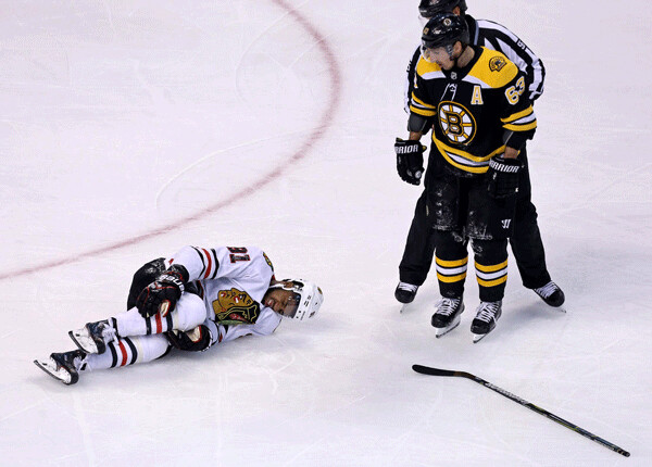 Anthony Duclair injured by Bruins   Brad Marchand