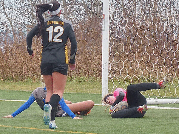 Madison Gutekunst, a freshman goalkeeper at UWS, made the final save against Kaiya Quam to seal a last-minute 1-0 UMAC semifinal victory -- the first time the Yellowjackets ever beat top-seeded St. Scholastica.