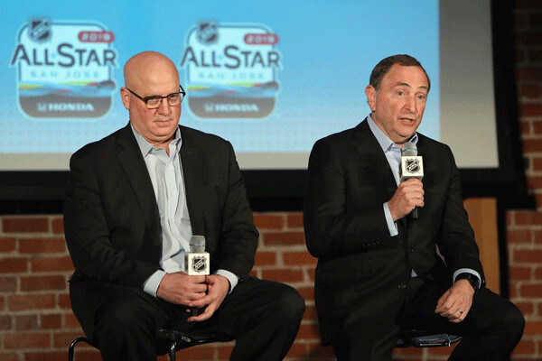 NHL Commissioner Gary Bettman and  Deputy Commissioner Bill Daly in San Jose.