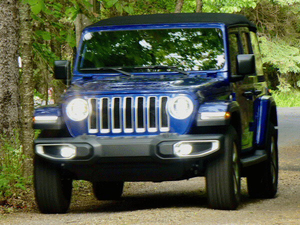 Adding LED brightness to the reflector headlights, as well as foglights, running  lights and taillights, means flipping a switch turns the Wrangler into moving  a light show.  Photo credit: John Gilbert