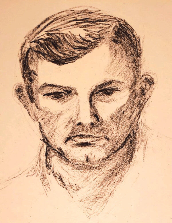 Charcoal sketch of Daniel Marsh Welty by his wife, Georganne, circa 1960