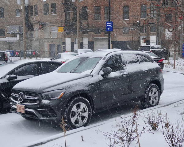 You can park outside near McCormick Place, for an automatic price of only about $40 per night -- snow cover is free. Photo credit: John Gilbert