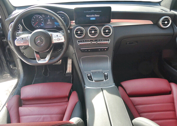 From the driver's seat, the leading edge of the seat cushion adjusts outward, and GLC 300 instruments are all ergonomically laid out. Photo credit: John Gilbert