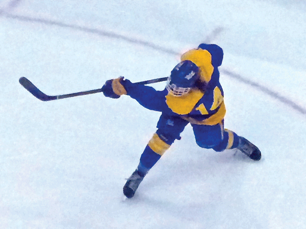 Thief River Falls won third place in Class A behind Ethan Johnson, who increased his school record goal total to 50 and was the most electrifying player in the tournament. Photo Credit: John Gilbert