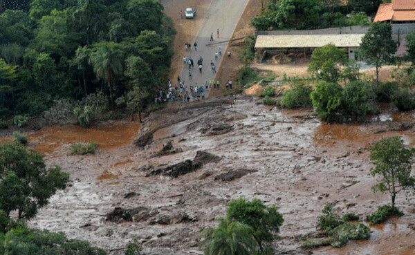 Totally washed-out highway that may have once crossed a small river